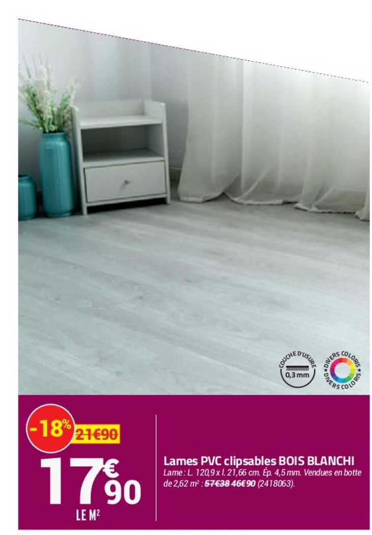 lames pvc clipsables bois blanchi