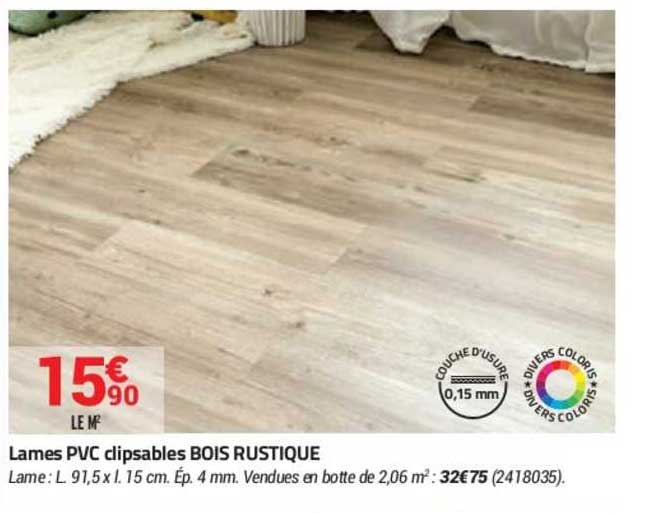 lames pvc clipsables bois rustique