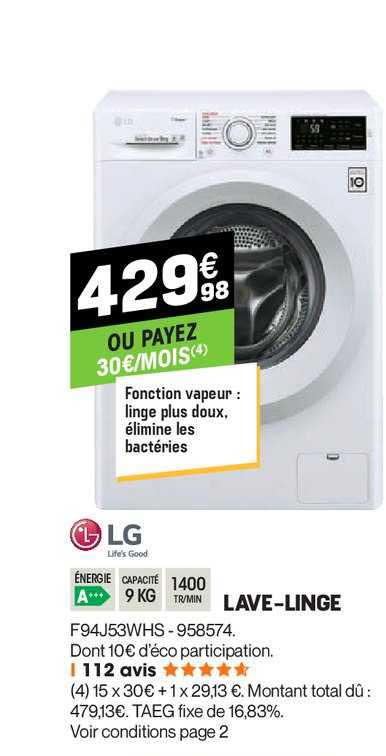 lave linge lg
