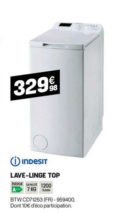 lave linge top indesit
