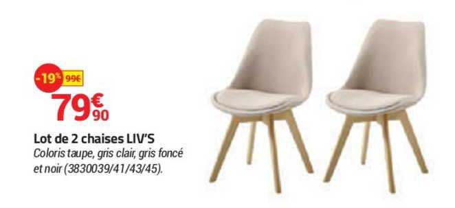 lot de 2 chaises liv's