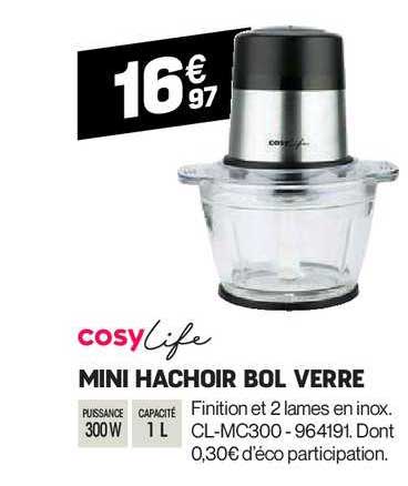 Mini Hachoir Bol Verre Cosylife