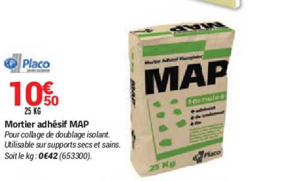 mortier adhésif map placo