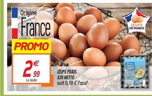 œufs frais x30 netto