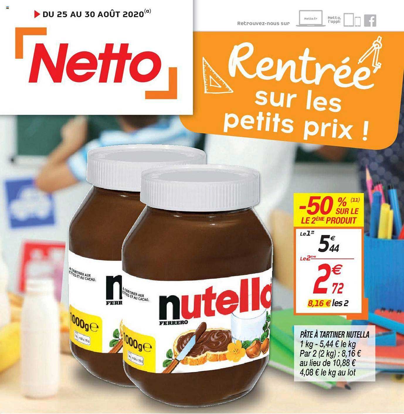 Pâte à Tartiner Nutella -50% Sur Le 2ème Produit
