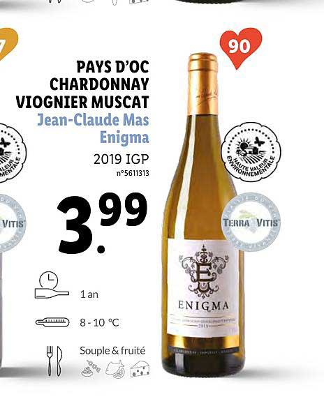 pays d oc chardonnay viognier muscat jean claude mas enigma