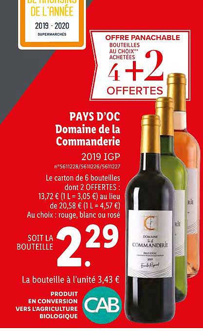 pays d oc domaine de la commanderie 4+2 offertes