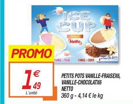 petits pots vanille fraisex6 vanille chocolatx6 netto