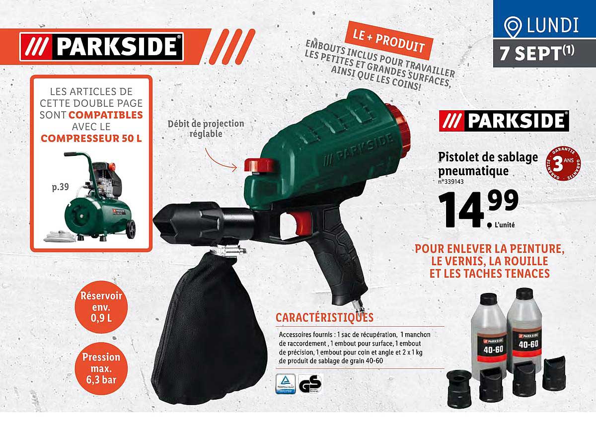 pistolet de sablage pneumatique parkside