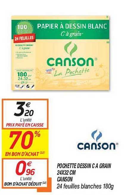 pochette dessin c à grain 24x32 cm canson