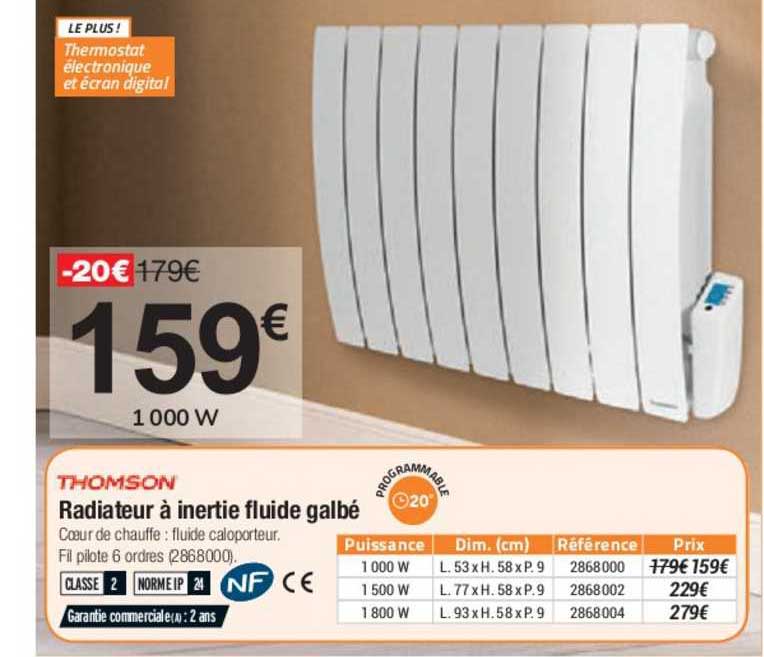 radiateur à inertie fluide galbé thomson