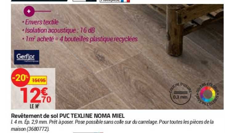 revêtement de sol pvc texline noma miel gerflor