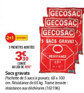 sacs gravats 2+1 offert
