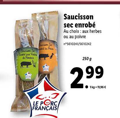 saucisson sec enrobé