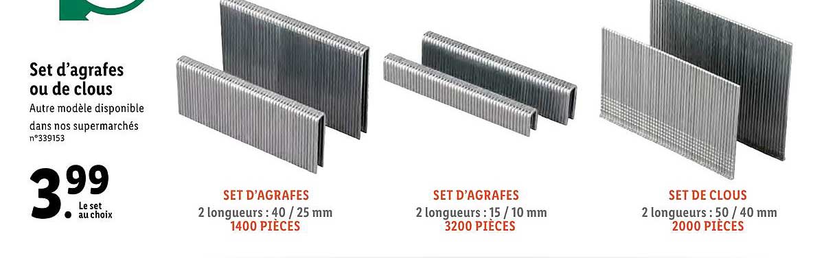 set d agrafes ou de clous