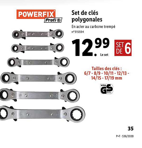 set de clés polygonales powerfix