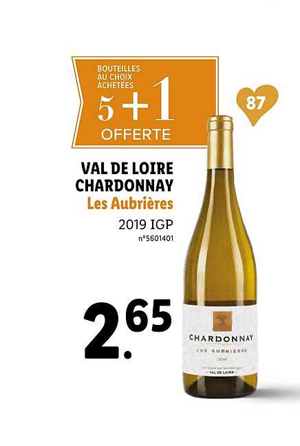 val de loire chardonnay les aubrières 5+1 offerte