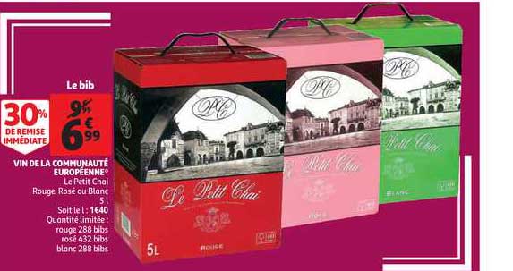 vin de la communauté européenne le petit chai 30% de remise immédiate