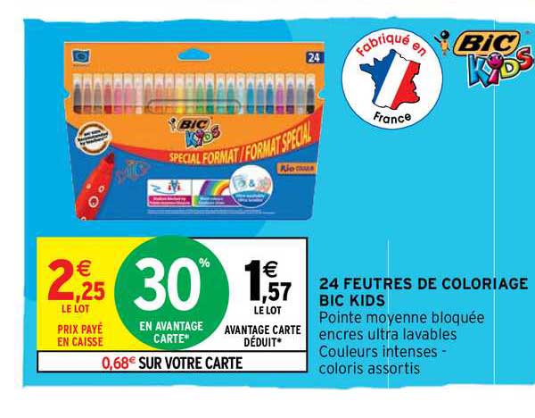 24 Feutres De Coloriage Bic Kids