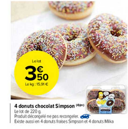 4 donuts chocolat simpson