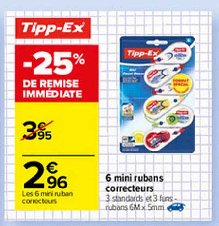 6 Mini Rubans Correcteurs Tipp-ex
