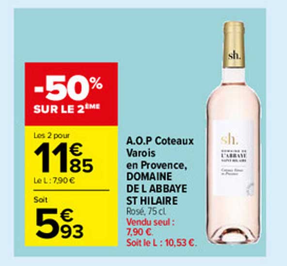 a.o.p. coteaux varois en provence, domaine de l'abbaye st hilaire