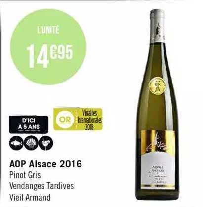 aop alsace 2016 pinot gris vendanges tardives vieil armand