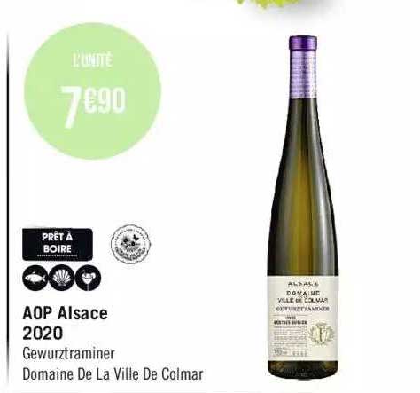 aop alsace 2020 gewurztraminer domaine de la ville de colmar