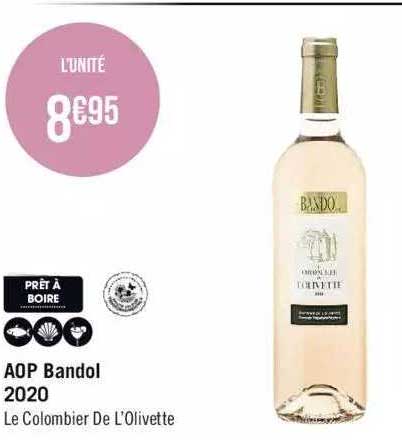 aop bandol 2020 le colombier de l'olivette