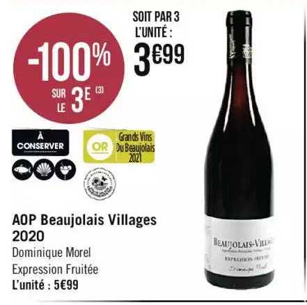 aop beaujolais villages 2020 dominique morel expression fruitée