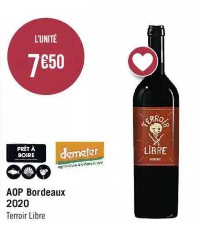 Aop Bordeaux 2020 Terroir Libre