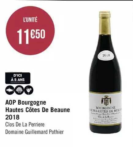 aop bourgogne hautes côtes de beaune 2018 clos de la perrière domaine guillemard pothier