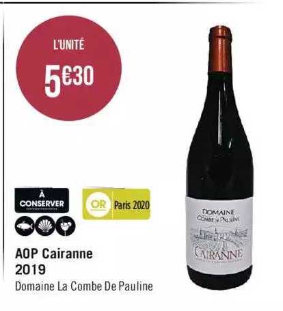 aop cairanne 2019 domaine la combe de pauline