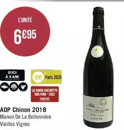 Aop Chinon 2018 Manoir De La Bellonnière Vieilles Vignes