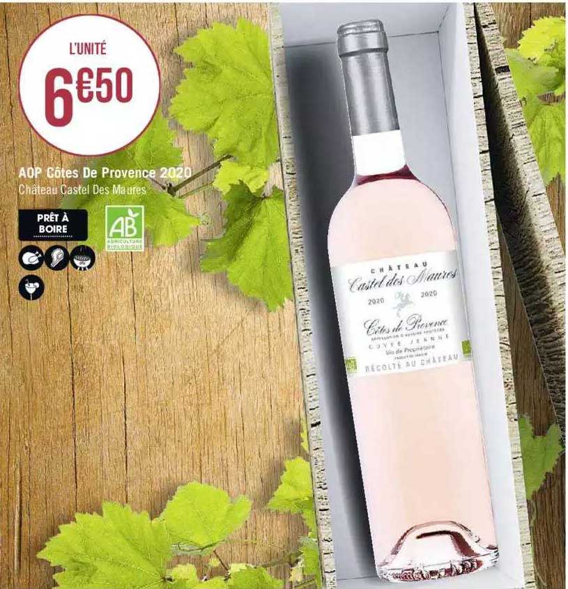 aop côtes de provence 2020 château castel des maures