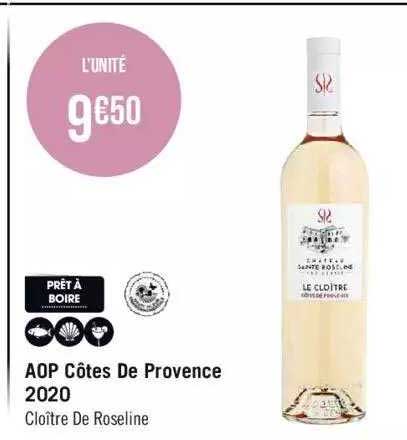 aop côtes de provence 2020 cloître de roseline