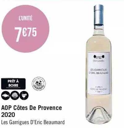 aop côtes de provence 2020 les garrigues d'eric beaumard