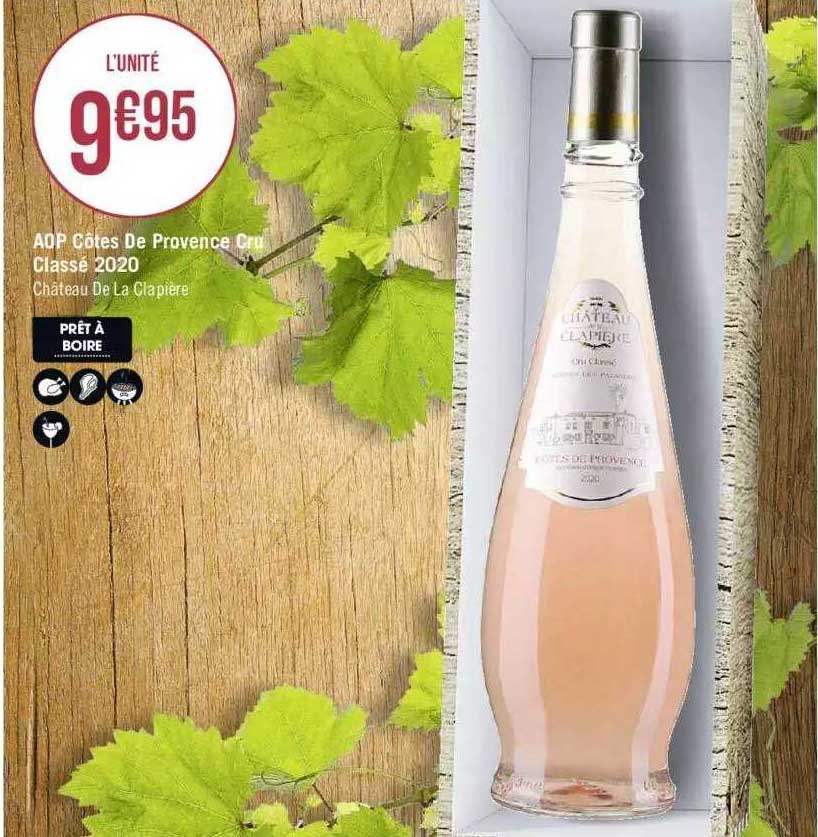 aop côtes de provence cru classé 2020 château de la clapière