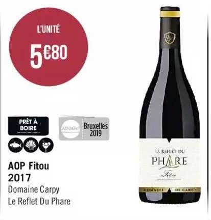 aop fitou 2017 domaine carpy le reflet du phare
