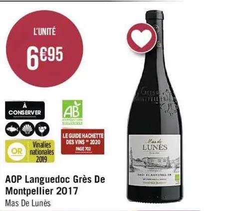 aop languedoc grès de montpellier 2017 mas de lunès