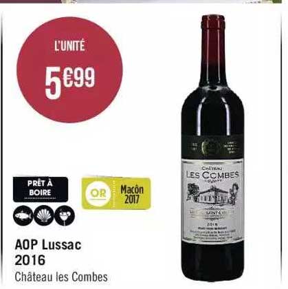 aop lussac 2016 château les combes