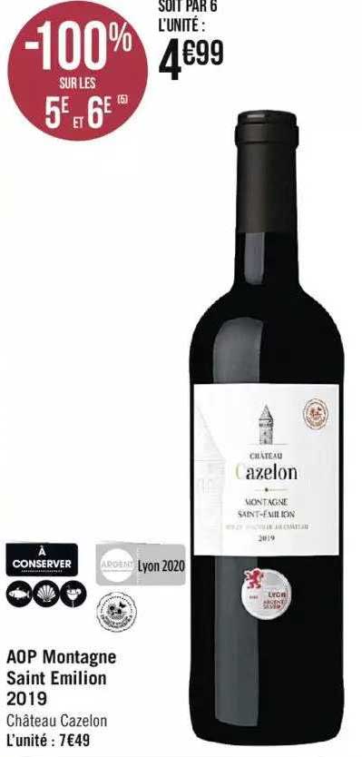 aop montagne saint émilion 2019 château cazelon