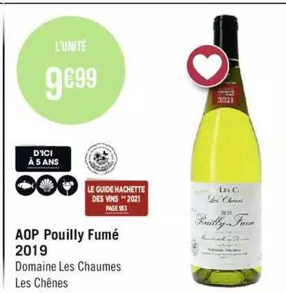 aop pouilly fumé 2019 domaine les chaumes les chênes
