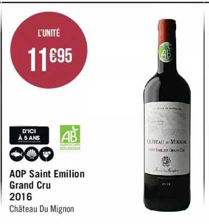 aop saint émilion grand cru 2016 château du mignon
