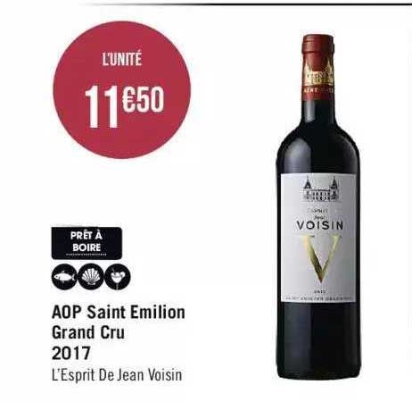 aop saint émilion grand cru 2017 l'esprit de jean voisin