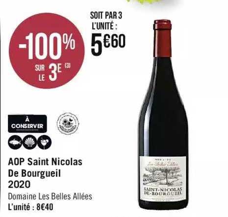 aop saint nicolas de bourgueil 2020 domaine les belles allées