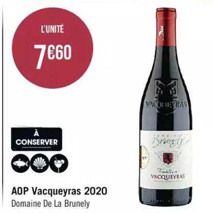 aop vacqueyras 2020 domaine de la brunely