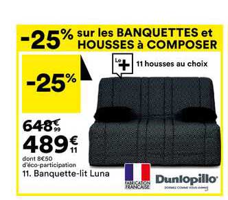 banquette-lit luna dunlopillo