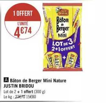 bâton de berger mini nature justin bridou