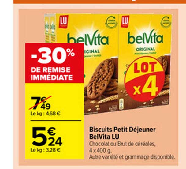 Biscuits Petit Déjeuner Belvita Lu